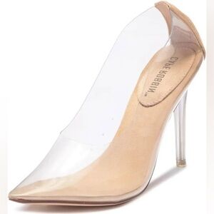 Cape Robbin Nude Clear Glass Pointed Toe Stiletto Heels NIB | Bridal, Party​​​